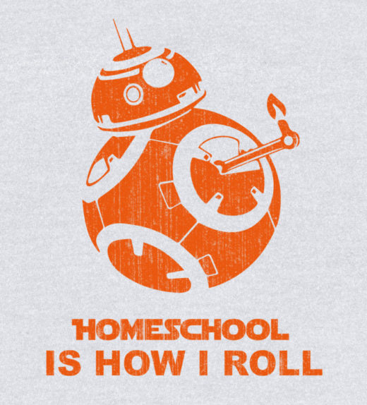 BB-8 zoom in Star Wars droid homeschool t-shirt tee shirt