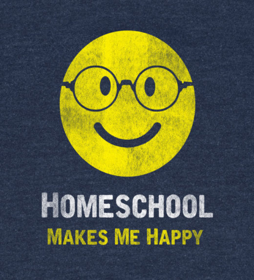 Homeschool Makes Me Happy Zoom In homeschool t-shirt tee shirt smiley face