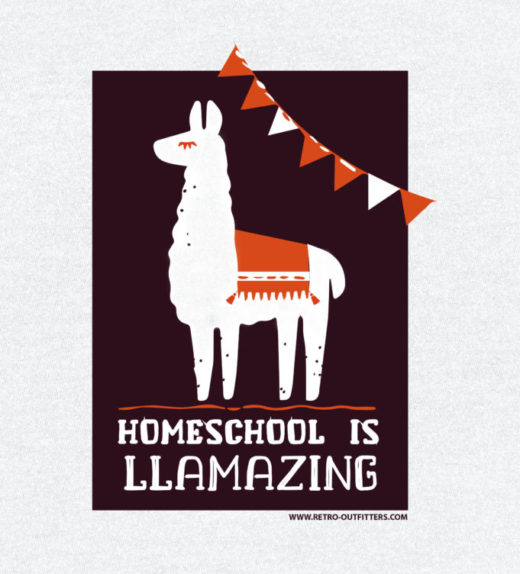 Llama zoom in homeschool t-shirt tee shirt